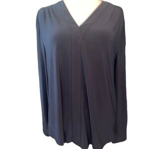 Cato blouse long buttoned sleeves deep V neckline loose fit Sz large